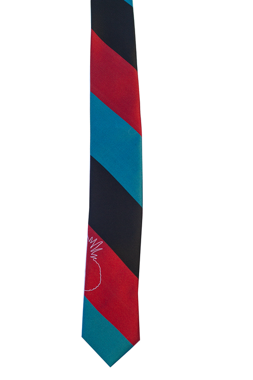 Pineapple Line Red/Blue Slim Necktie