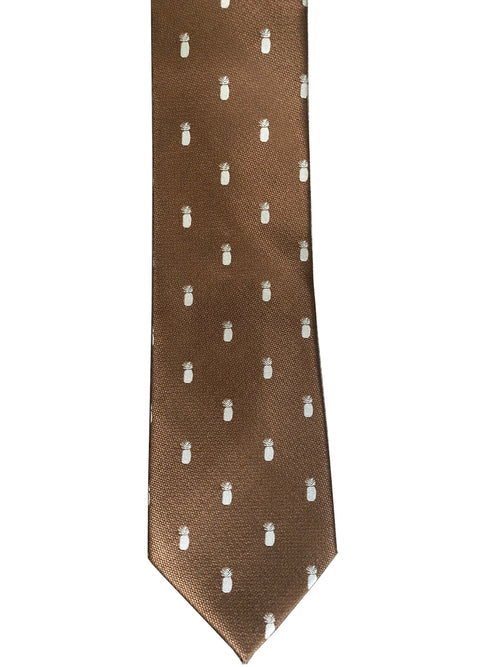 Pineapple Vice Brown/Blue Modern Necktie