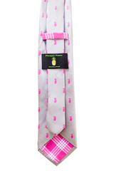 Pineapple Vice Grey/Pink Modern Necktie