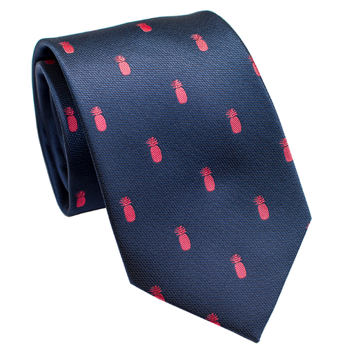 Pineapple Vice Navy/Pink Modern Necktie