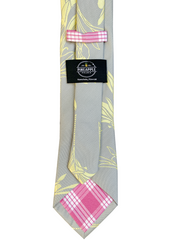 Ti Plant Grey/Yellow Modern Necktie